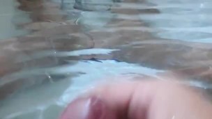 boy masturbates in hotel bathtub