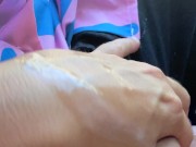 Risky Handjob on Public Bus - Cum on Hands + Post Cum Play! 14/16