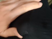 Quick cum wearing cock ring under boxer briefs