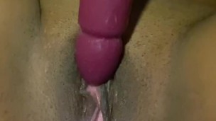 Creamy Orgasm with Vibrating Dildo 