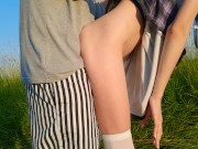 Lover fucked in the woods ON GRASS ME, cheating on a guy! 7/16