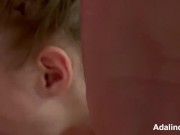 my stepsister did not let me take a bath and began to do a blowjob 3/16