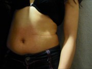 My 18 year old girlfriend gets warm pressing her belly with my hands her soft belly is delicious P2 1/16