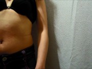 My 18 year old girlfriend gets warm pressing her belly with my hands her soft belly is delicious P2 3/16