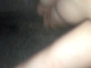 19yo teen with fat pussy plays with clit through pants.