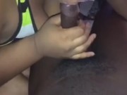 She sucking this black stallion  3/16