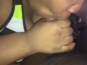 She sucking this black stallion  4/16