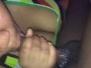 She sucking this black stallion  7/16