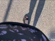 A Girl Walks In Nature In A Skirt And Massages Her Feet 1/16