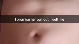 I promise you wife to pull out my cock....i lie and creampie her pussy! - Cuckold Captions