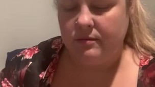 BBW sucking and licking dildo 