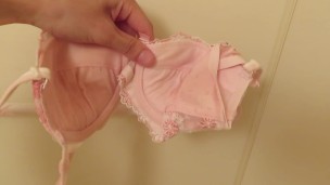 Piss-covered pink bra!!