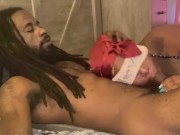 EBONY SWALLOWS BEEFY SAUSAGE IN THE MORNING FOR BREAKFAST!!!! 4/16