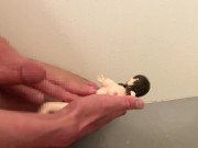 ぶっかけ エロフィギュア 素人 変態 オナニー 太ももに挟んでそのまま大量射精