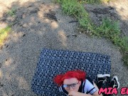 With ponytails, a girl with raspberry hair loves to do blowjob and have sex 2/16