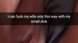 My dick is so small, so i can only barely rub my hotwife pussy