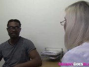 Granny gobbles black dick 1/16