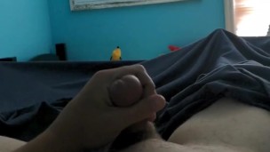 Quick jerk with cum shot