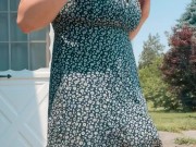 Super powerful standing piss outside with my tits out 3/16