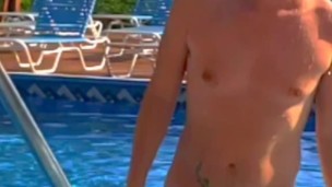 Leaving the pool, slowmo 
