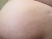 Anal plug play and squats with plug in