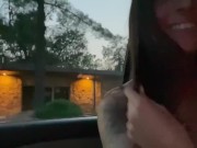 Horny MILF Passionate Fuck in Parking Lot After Date Night- Perky Boobs, Public Creampie