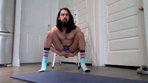 monster cock double fist under leg on ladder
