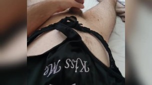 Jerking over wifes thong. 