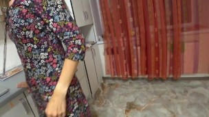 Hot couple enjoying sex in the kitchen - bought a new dress - amateur AnnaForia
