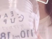 【おしっこチャレンジ】コップに放尿してクリ勃起OL_リクエスト[Pee Challenge] Pissing in a cup and clit erection_japanese girl_ req 3/16