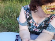 Russian naughty MILF fucked outdoor on the countryside 10/16