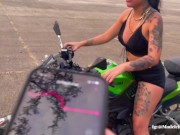 I learn to drive a motorcycle while my teacher controls my lush until I cum 11/16