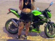 I learn to drive a motorcycle while my teacher controls my lush until I cum 13/16