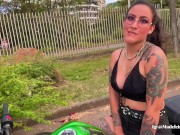 I learn to drive a motorcycle while my teacher controls my lush until I cum 7/16