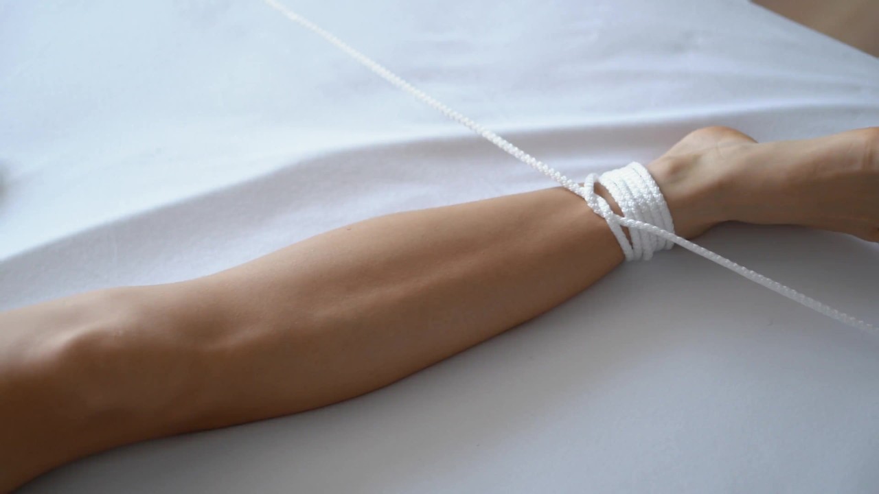 Bed Tied Girlfriend Cum Twice With Vibrator In Her Pussy