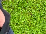 Jacking off outdoors in the rain. Nature is a huge turn on for me! Too horny to hold the camera!