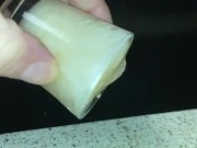 Shot glass of my cum I saved in the freezer, playtime!!!