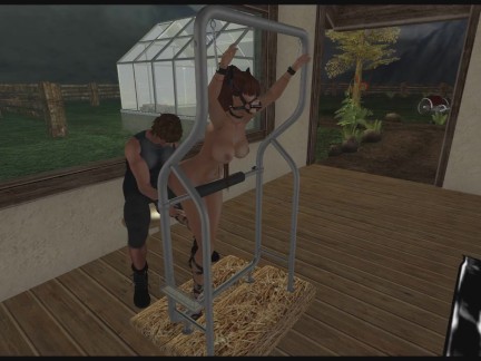 Ponygirl in Bodystocking Gives Head and Pulls a Cart