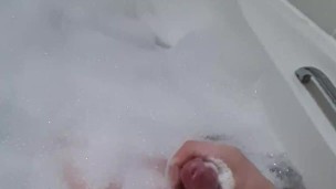 Straight Daddy Playing with his Big Dick in a Bubble Bath!