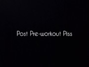 Hung jock loud piss in the gym toilet