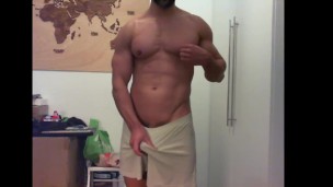 Cute guy jerk [to horny to handle] two weeks huge load