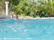 Alternate Couple, gets horny in pool with massive loads on tits 1/16
