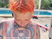 Alternate Couple, gets horny in pool with massive loads on tits 16/16