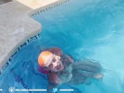 Alternate Couple, gets horny in pool with massive loads on tits 4/16