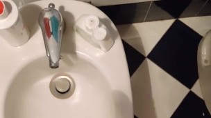 Nice cum in the bathroom