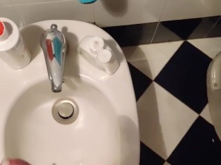 Nice cum in the bathroom