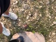 She held my cock for me to go pee on some bushes outside near a pond in the woods