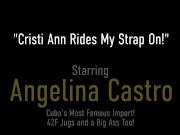 Curvy Babes Cristi Ann And Angelina Castro Have Girl On Girl Strap-On Fun! 1/16