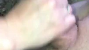 Blowjob in the WOODS & a tasty Cumshot on her PHAT ASS that he eats up as it drips down to her hole