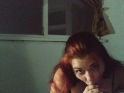 My neighbor is very afraid of a thunderstorm, I distract her with a dick. 13/16